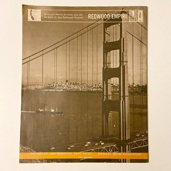 Vintage 1971  Redwood Empire Visitors Guide Travel Brochure Magazine Booklet - Picture 3 of 12